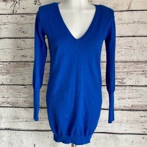 MODA INTERNATIONAL Cotton & Cashmere Sweater Dress, Blue, Small, EUC